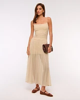 Bra-Free Flowy Sheer Maxi Dress