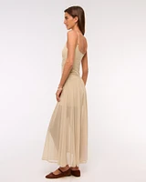 Bra-Free Flowy Sheer Maxi Dress