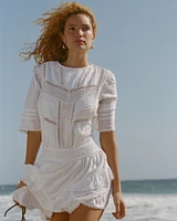 Short-Sleeve Easy Waist Ruffle Skort