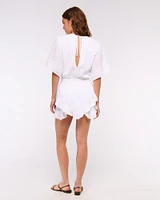 Short-Sleeve Easy Waist Ruffle Skort