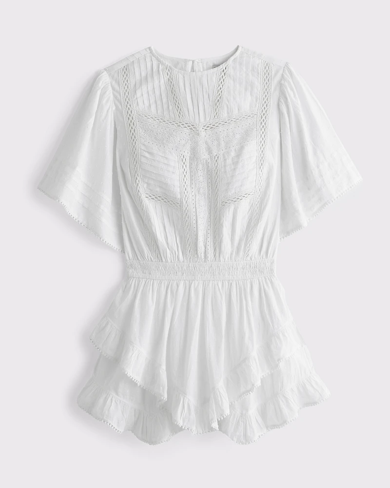 Short-Sleeve Easy Waist Ruffle Skort