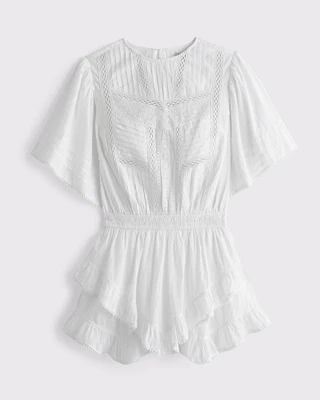 Short-Sleeve Easy Waist Ruffle Skort