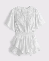 Short-Sleeve Easy Waist Ruffle Skort