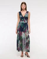 Plunge Drop-Waist Maxi Dress