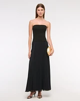 Strapless Drop-Waist Maxi Dress