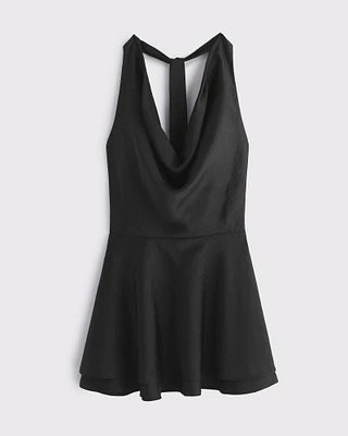 Cowl Neck Halter Mini Dress