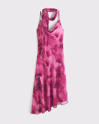 The A&F Julia Slip Scarf Asymmetrical Midi Dress