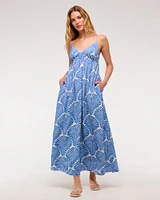 Clasp-Back Flowy Maxi Dress