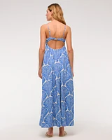 Clasp-Back Flowy Maxi Dress