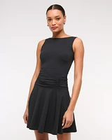 Bra-Free Ruched Knit Mini Dress