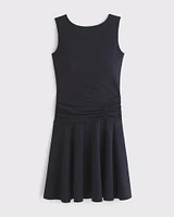 Bra-Free Ruched Knit Mini Dress