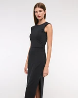 Bra-Free Open-Back Knit Midi Dress