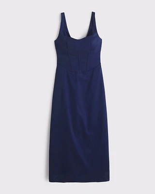 Sweetheart Satin Sculpt Midi Dress