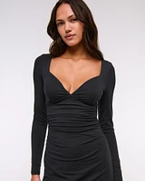 Bra-Free Plunge Knit Mini Dress