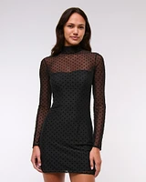 Bra Free Open-Back Mesh Mini Dress