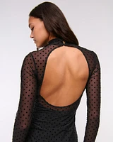 Bra Free Open-Back Mesh Mini Dress