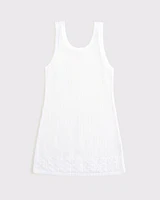 crochet-style mini dress coverup