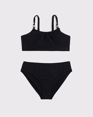 beaded scoopneck two-piece swimsuit