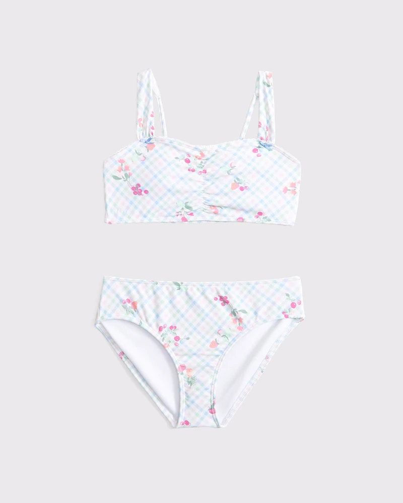 sweetheart cinched two-piece swimsuit