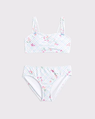 sweetheart cinched two-piece swimsuit