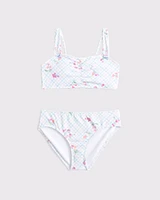 sweetheart cinched two-piece swimsuit