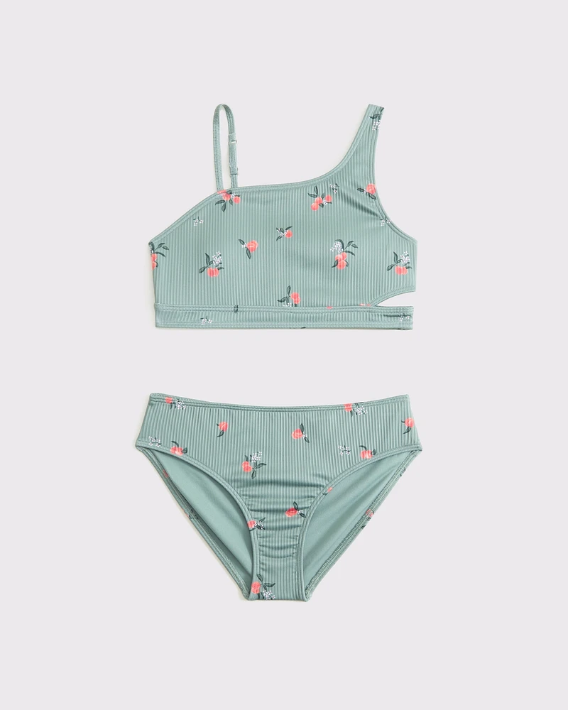 asymmetrical cutout two-piece swimsuit