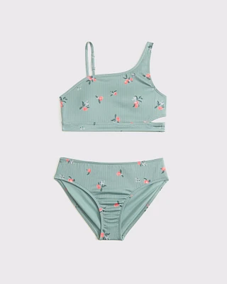 asymmetrical cutout two-piece swimsuit