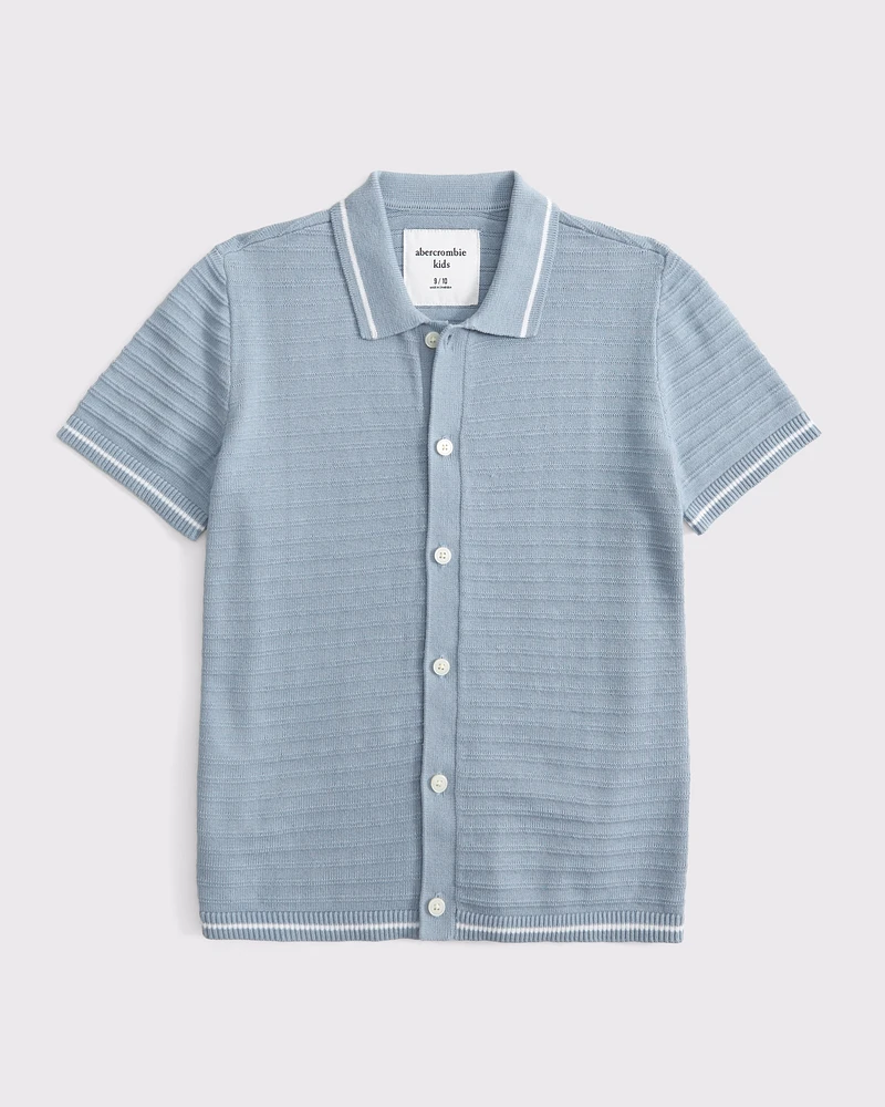 button-through sweater polo