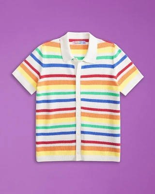 kids pride button-through sweater polo
