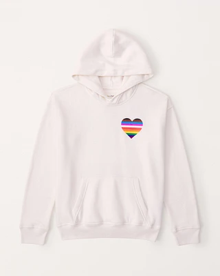 kids pride heart graphic popover hoodie