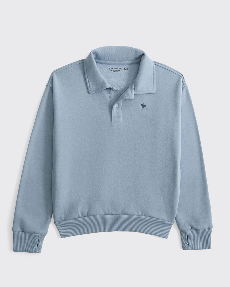 essential icon boxy polo sweatshirt