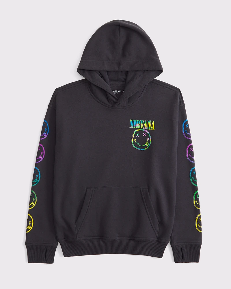 nirvana graphic popover hoodie