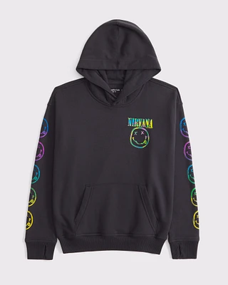 nirvana graphic popover hoodie
