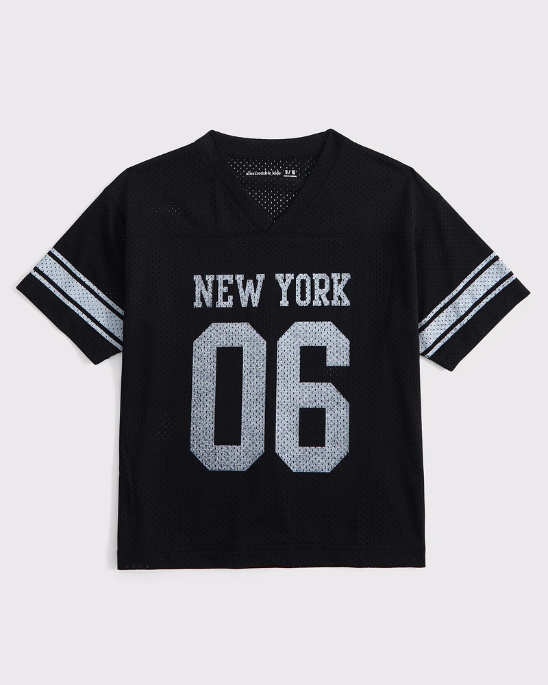 mesh football graphic tee