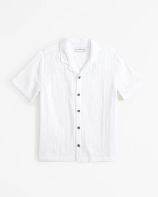 resort short-sleeve gauzy shirt