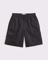 brushed nylon clean cargo shorts