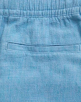 linen-blend pull-on shorts