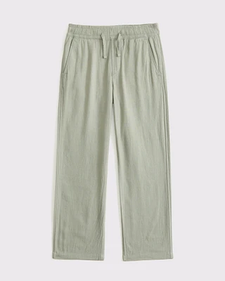 loose linen-blend pull-on pants