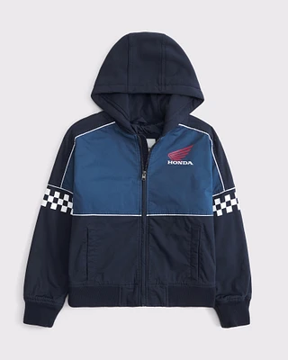 honda racing hooded bomber jacket