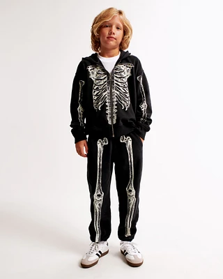 glow-in-the-dark skeleton graphic sweatpants