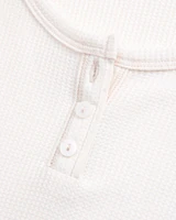 long-sleeve waffle henley tee