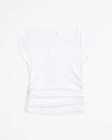 side ruched slash tee
