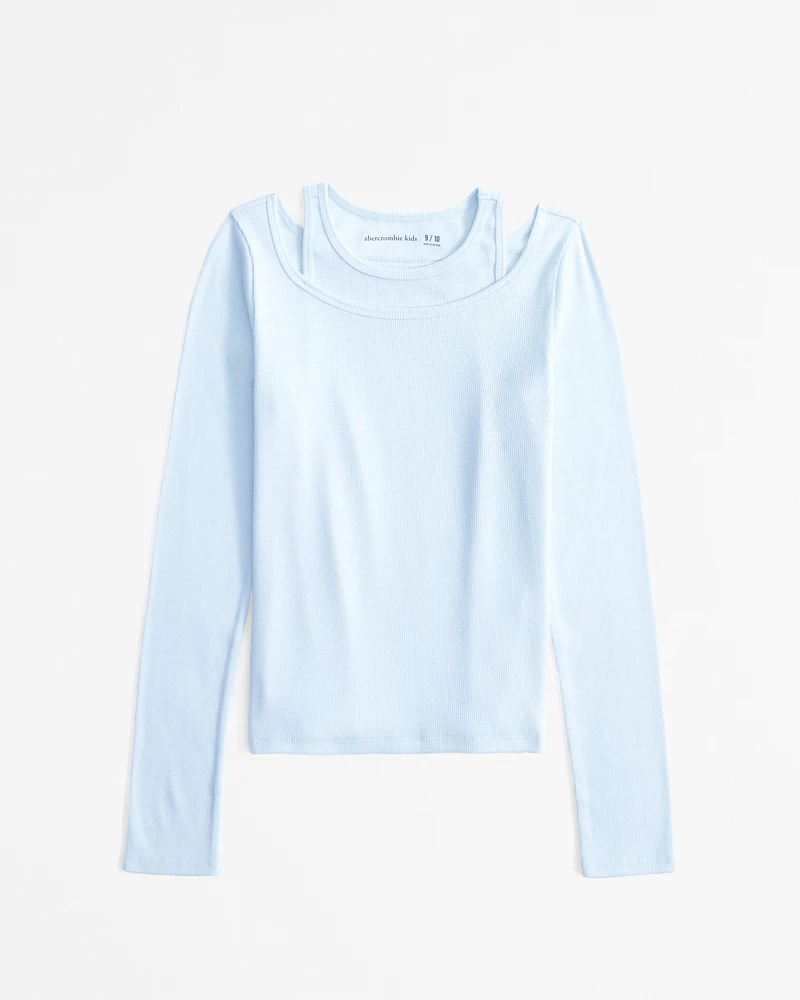 long-sleeve layerable rib tee