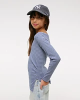 long-sleeve asymmetrical rib tee