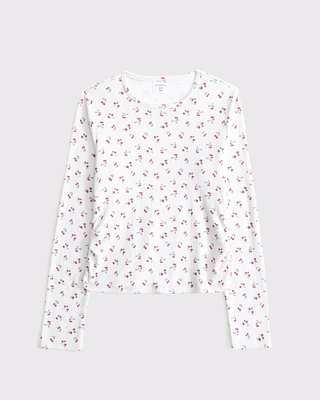 long-sleeve side ruched tee