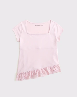lace-trim babydoll tee