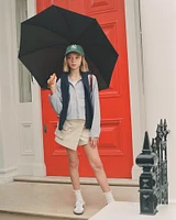 cropped poplin button-up shirt