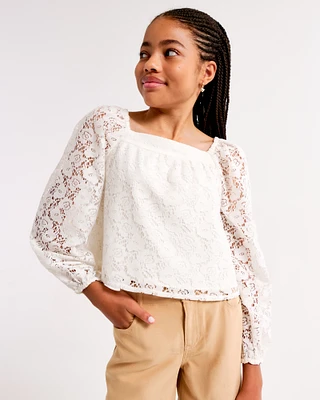 long-sleeve lace top