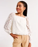 long-sleeve lace top