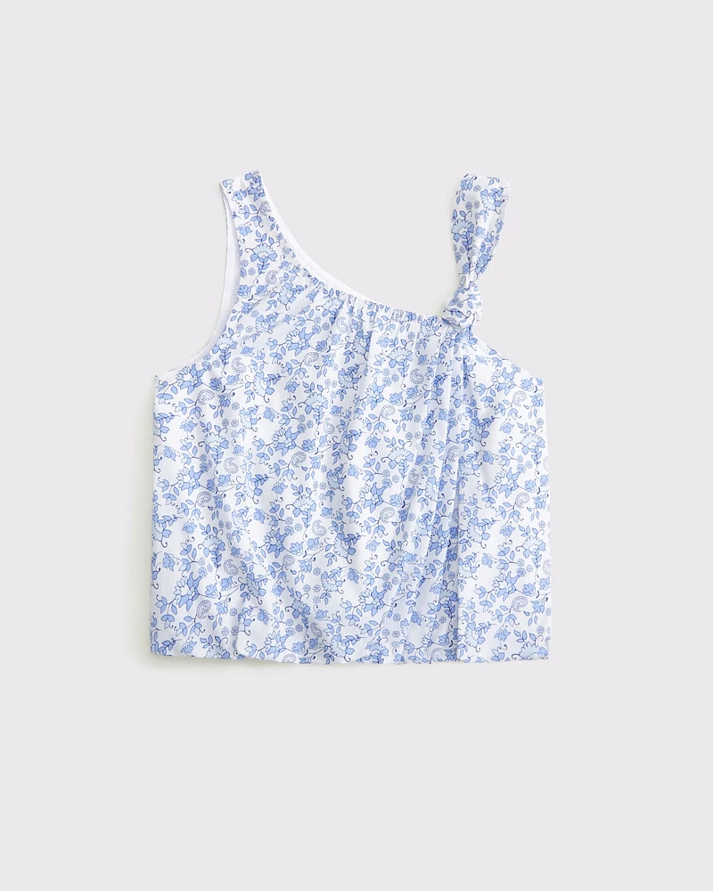 poplin asymmetrical set top